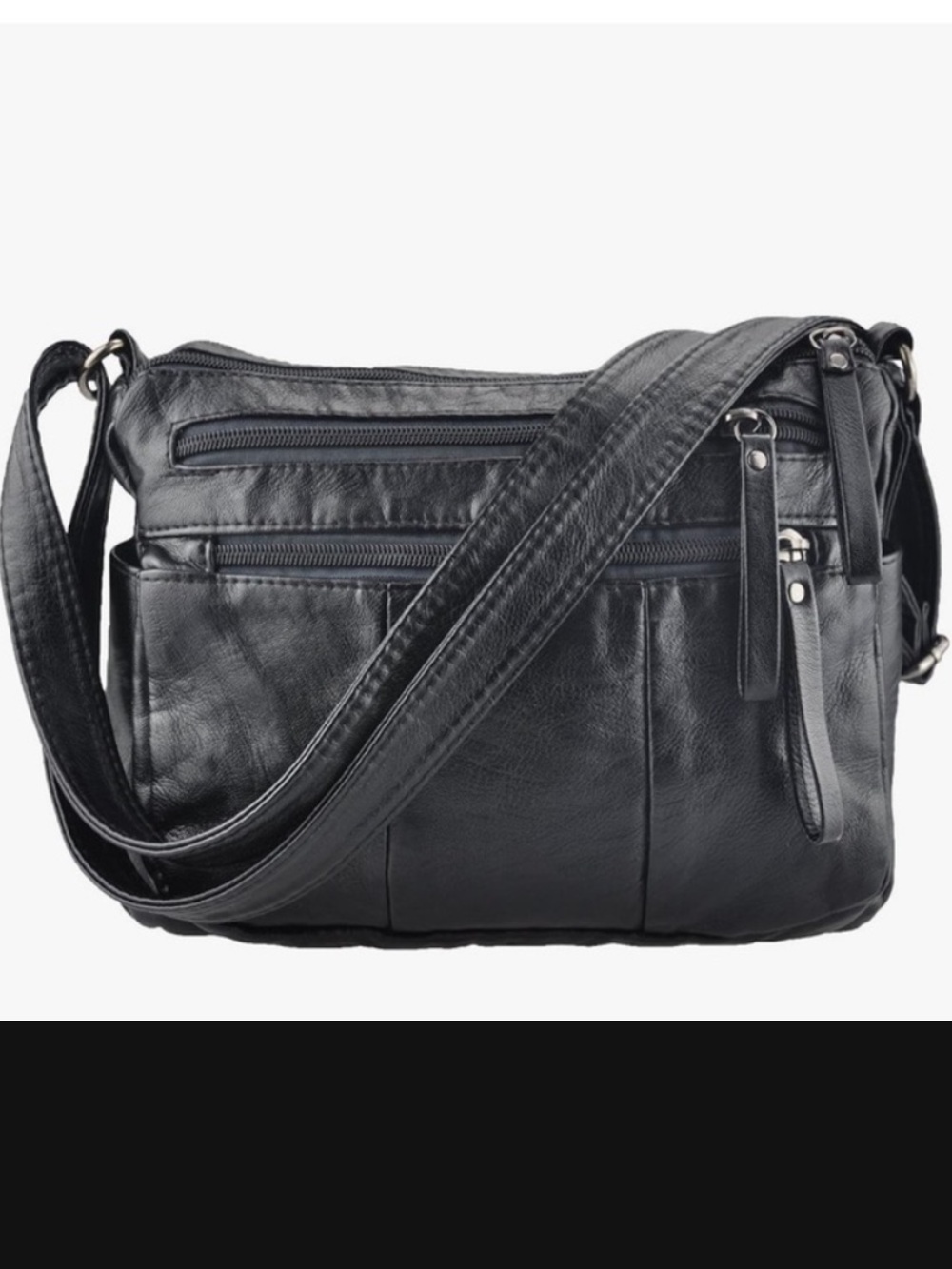 Women's Volgamik Rock Black Crossbody Bag PU Leather